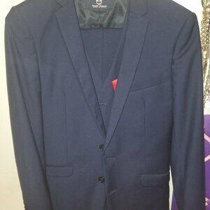 Boys' Three Piece Suit In Navy Blue, Size 18